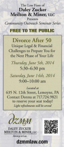 Free Seminar Divorce After 50 in Lemoyne