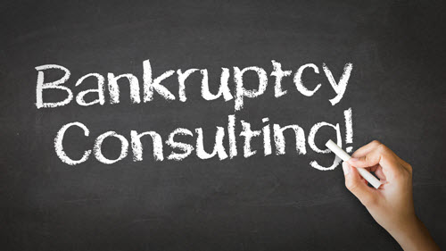 bankruptcy consulting written in chalk